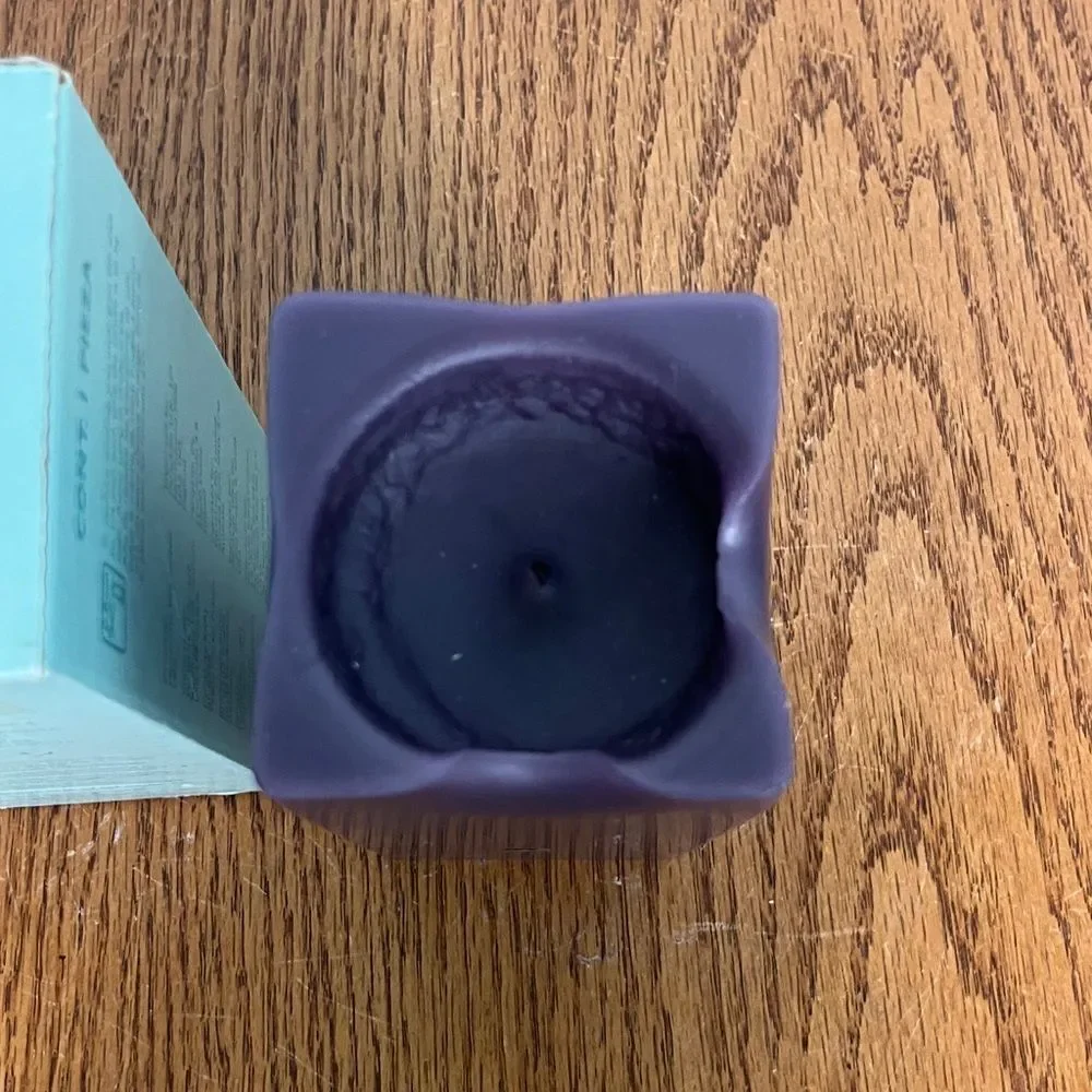 PARTYLITE ZEN 3” X 6" SQUARE PILLAR CANDLE K06673 EXOTIC PURPLE RETIRED RARE - Picture 2 of 4